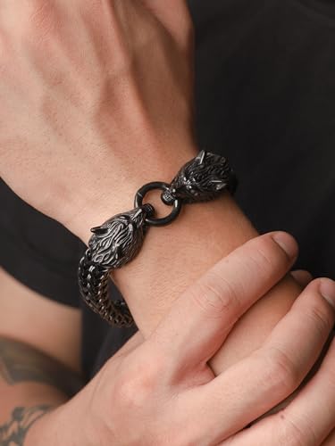 Pulsera de acero inoxidable malla eslabón estilo gótico miniatura 5