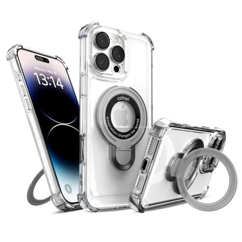IAIYOXI for iPhone 14 Plus Case with Strong Magnetic Ring Stand, Military-Grade Shockproof, 4 Airbag Corners Protective, Fit for MagSafe, Kickstand Phone Case for iPhone 14 Plus - Clear