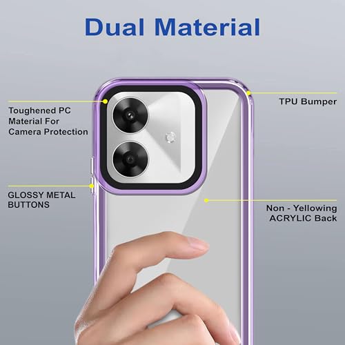 Image of Zapcase Back Case Cover for Realme C61 | Compatible for Realme C61 Back Cover | Case Cover with Camera Protection | (TPU + PC | Translucent Purple)
