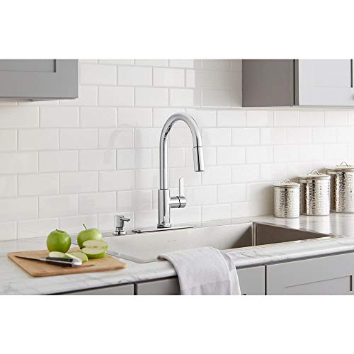 Glacier Bay Paulina Single-Handle Pull-Down Sprayer Kitchen Faucet With Turbospray And Fastmount Including Soap Dispenser In Chrome #TOP1