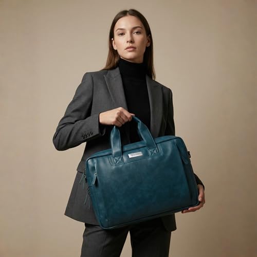 Image of VISMIINTREND Laptop Bags for Men Office Use | Stylish Leather Office, Messenger, Shoulder, Handbag | Fits 13 inch,14 inch, 15.6 Inch Laptops, Macbook | Corporate Gifts for Men, Women, Clients, Employees