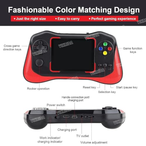 Image of VikriDA X7M 500-in-1 Retro Handheld Game Console with Gamepad Support | 3.5 inch HD Display, Built-in Classic Video Games for Kids