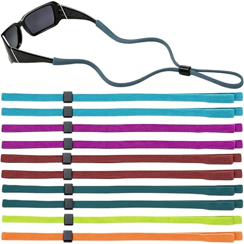 10 Pack Glasses Strap Adjustable Eyeglass Holder Around Neck Universal Glasses Lanyard Eye Glasses String Sunglasses Strap Cord Eyewear Retainer for Men Sports Reading (11.8-23.6in Bright Candy)