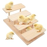 Cuyacili Wood Chick Perch (4 Layers) Wood Roosting Bar Chicken Toys Chicken Wooden Stand for Hens Chick Brooder and Coop Baby Chick Supplies
