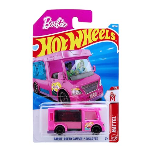 Image of Hot Wheels 1:64 Barbie Dream Camper Mattel Ages 3 and Up 21 /250 (Pink)