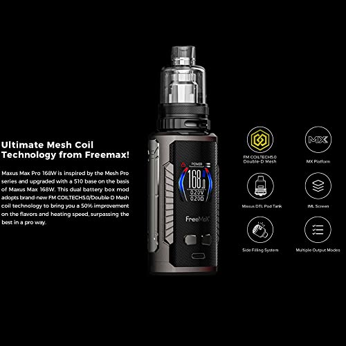 Freemax-Maxus-Max-Pro-168W-Kit-No-Nicotine-2ml-Cartridge-Gunmetal