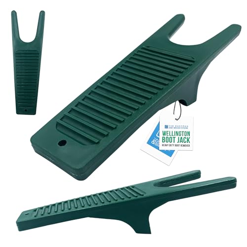 Boot Jack Welly Boot Remover Puller with Scraper Durable Construction - Ideal For Wellingtons Riding or Walking Boots and Muddy Shoes Dark Green