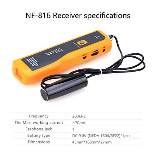 Nf-816 Cable Wire Locator Metal Pipes, Electrical Wires, Coax Cable with Earphone