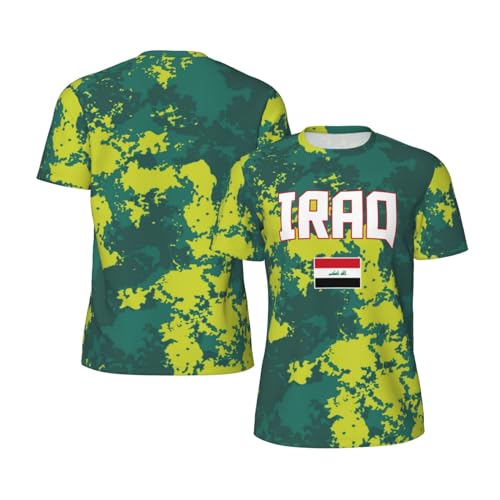 DABOYOZHZH Iraq Flag Cool Iraqans (99) Sports Jersey Mesh T-Shirt 3D Print for Running Cycling Soccer Tennis Fitness Climbing Shirts