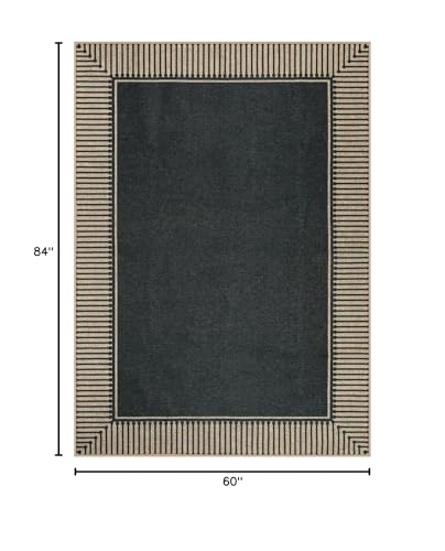 Tapete negro Moynesa Easy Jute 5x7 lavado fácil miniatura 2