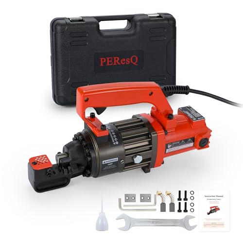 PEResQ Electric Hydraulic Rebar Cutter 1000W 120V Corded Portable Steel Bar Cutter 5/8 (#5) 4-16mm Capacity Cutting Speed 1s Lightweight 16.5 lbs Model PC-16 (Orange-16)