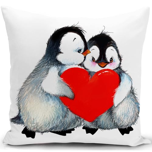 KUNQIAN Cuscino Pinguino Pinguino Ama Decorazione Carina Regalo d...