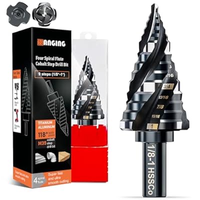 Four Spiral Flute Step Drill Bit for Metal,M35 ...