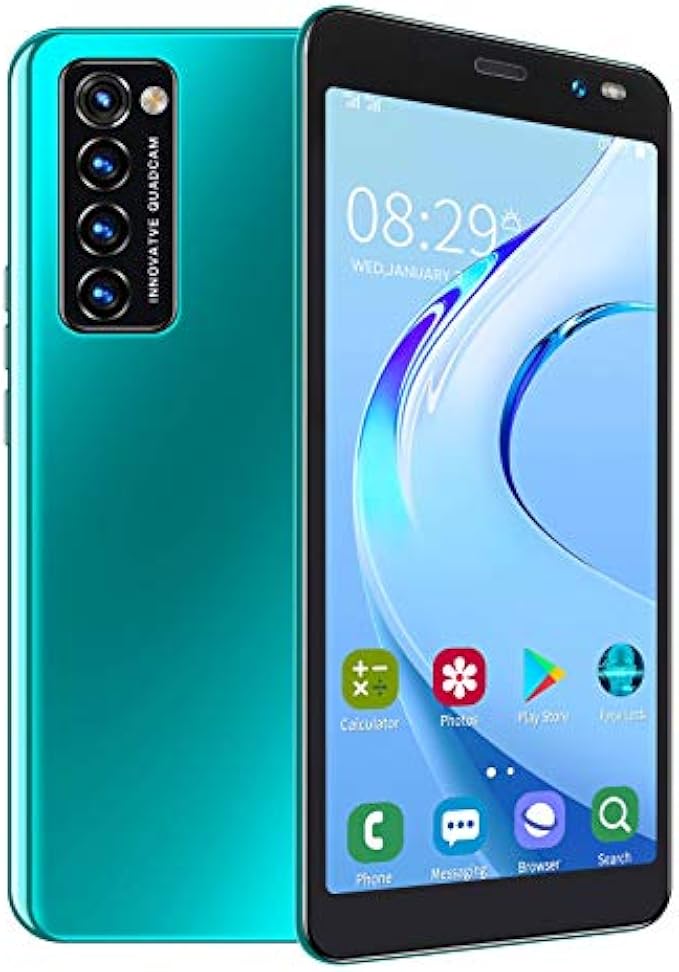 Hilitand 5.45 inch Smartphone, HD Full Screen Unlocked Cell Phones, for Android 4.4.2 Face Fingerprint Smart Phone, 512MB/4GB, HD Camera Mobil Phone, 1500mAh Battery, 128GB Extension (Green)