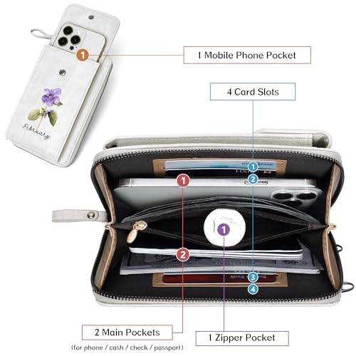 Image of KUKOO Small Crossbody Bags for Women PU Leather Cell Phone Purse Wallet with Credit Card Slots