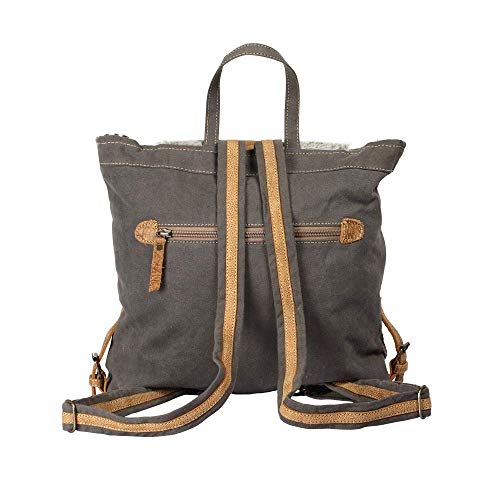 Myra Bag Grizzle Cowhide & Upcycled Canvas Backpack S-12053