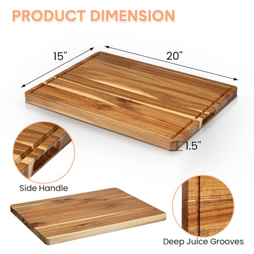 Tabla de Cortar Rectangular de Madera de Acacia 20x15 in miniatura 2