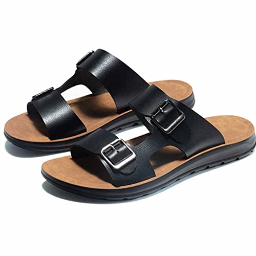 Sandales en cuir pour hommes orange taille 43 à bout ouvert