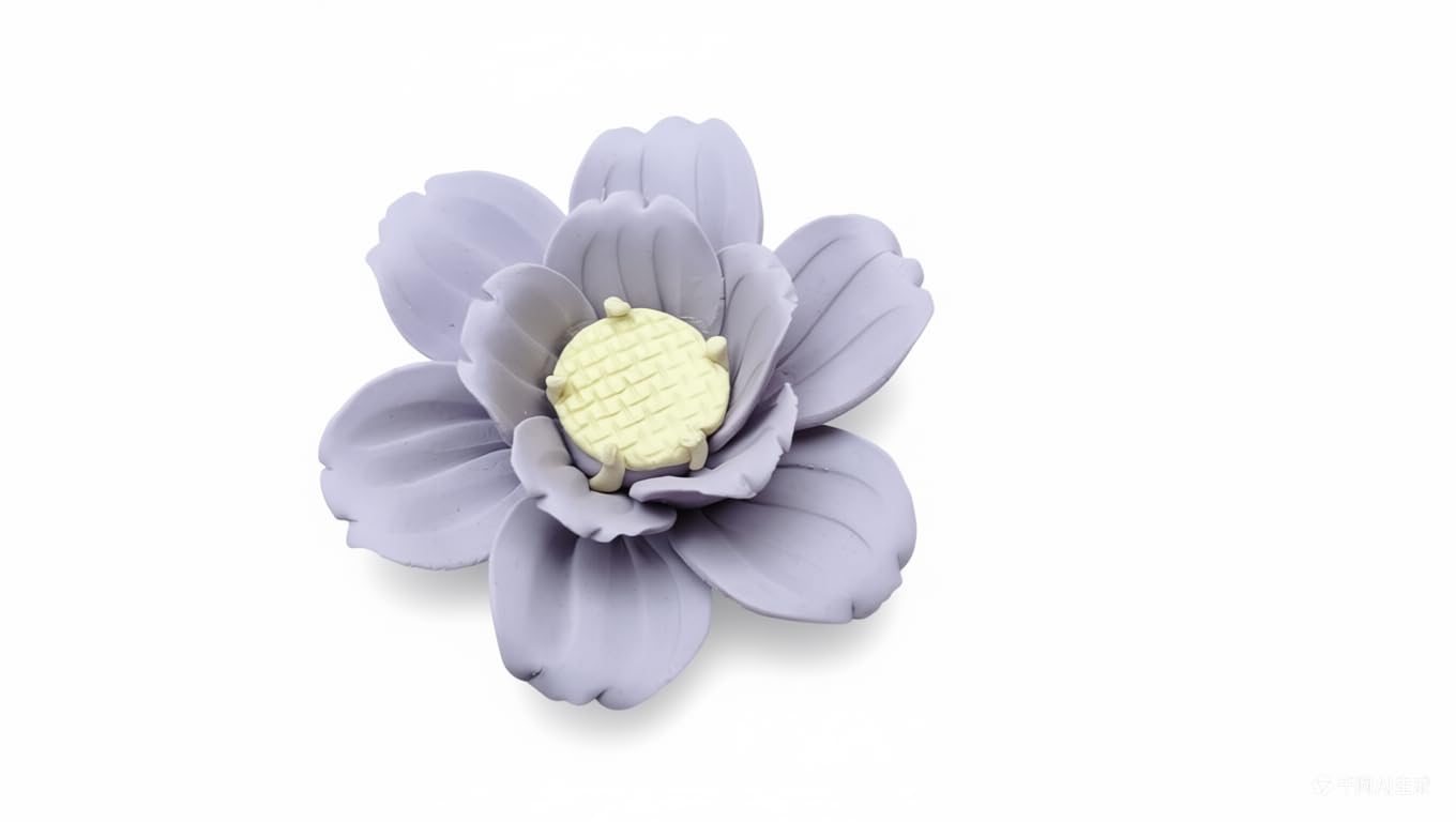 Ceramic Flower Wall Art Decor, Artificial Flower Wall Sculpture,Handmade Ceramic Flowers for Home,Hallway,Living Room, Kitchen,Bathroom (Purple,Crabapple Blossom, 2.76")