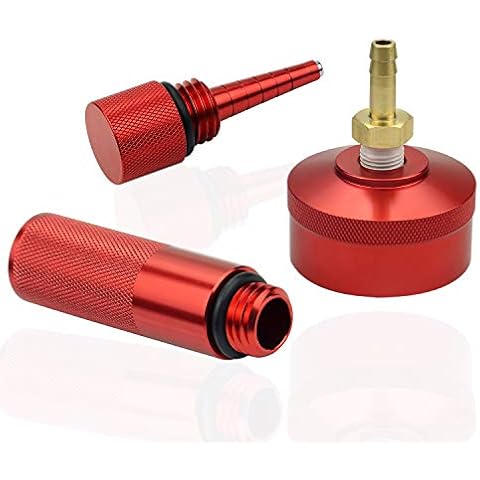 Mekar Aluminum Extended Run Brass Hose Fitting Gas Cap Change Funnel Magnetic Oil Dipstick Compatible for Honda Generator EU2000i EU1000i Cover