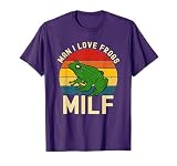 Funny Man I Love Frogs Milf Vintage Frog Lovers T-Shirt