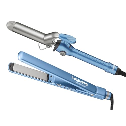 BaBylissPRO Nano Titanium 1 1/4" Prima Styling Iron and 1 1/4" Extended Barrel Curling Iron Prepack