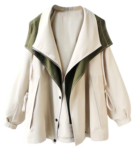 [MaxWant] アウター マウンテンパーカー ジャケット レディース ブルゾン 長袖 ミリタリー 春 秋 大きいサイズ おしゃれ (JP, アルファベット, M, ベージュ)のサムネイル