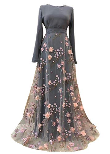 Hzux Elegant Muslim Dresses For Women Long Dress Women Abaya Dress Islamic National Robe #TOP13