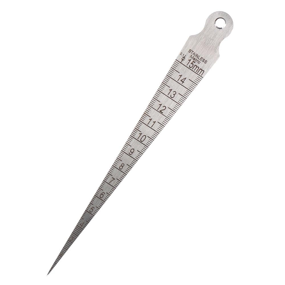 SHUATI Depth Ruler 1-15mm Portable Metric and Imperial Feeler Gauge Durable Stainless Steel Welding Taper Tapering Measurement