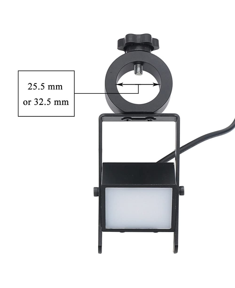 Iluminadores de microscopio Ajustable 60 LED Difusor PVC Iluminador cuadrado Visión lateral industrial for estéreo Lámpara luz 25/32 mm diámetro Repuestos para microscopios de laboratorio