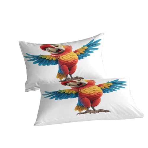 Housse de couette perroquet en microfibre douce avec fermeture éclair 3D - 4