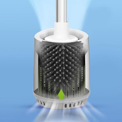 Image of 2 Pack Toilet Bowl Cleaners, Toilet Brush and Holder Set,Silicone Toilet Cleaner Brush,Toilet Scrubber with Floor Standing & Wall Mounted with Ventilated Holder for Bathroom Deep Cleaning