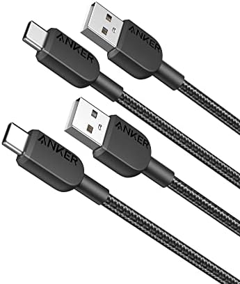 Anker USB A to USB C Cable, Charger Cord (2-Pack, 3 ft, Black)