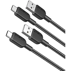 Anker USB A to USB C Cable, Charger Cord (2 Pack, 3FT), for iPhone 17 Series,Samsung Galaxy Note 10/S10+ S10, LG V30 (Black)