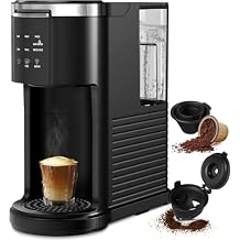 Electactic Single Serve Coffee Maker, 2 in 1 Coffee Machine for K-Cup & Ground Coffee, 6 to 14oz Brew Sizes, Pod Coffee Makers with 40oz Removable Water Reservoir, LCD Screen, Self-cleaning, for Home