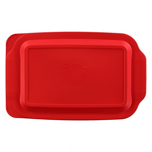 image for Pyrex Basics 3 Quart Glass Oblong Baking Dish with Red Plastic Lid -9 
