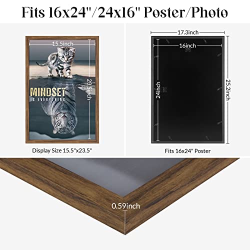 Jdzivtop 16X24 Picture Frame Brown, Rustic 24X16In Poster Frame, Distressed 16 thumb #5