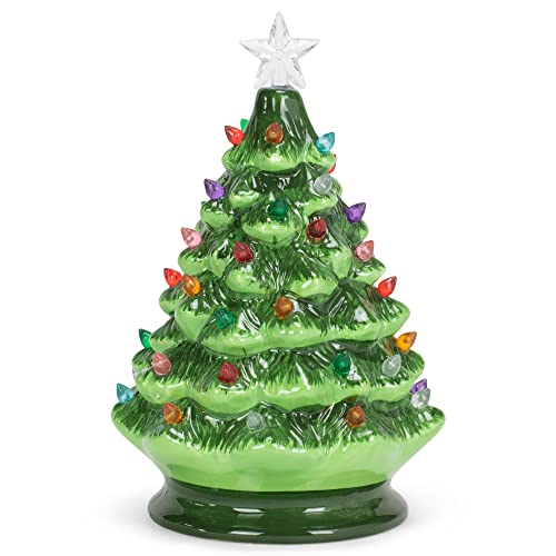 Raz Imports 4019222 Vintage Green Lighted Ceramic Christmas Tree thumb #3