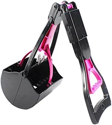 Spet Kever Portable Foldable Pooper Scooper Dog Waste Scoop Sanitary Pickup Remover for Outdoor Pet (Pink)