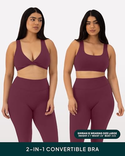Image of PAVOI ACTIVE Two Ways Twist Sports Bra for Women - Customizable Coverage Convertible Twist Front & Back Workout Bra, FlexFlow