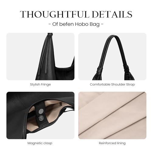 befen Slouchy Hobo Leather Bag