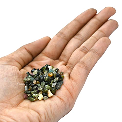 Image of Amazing Gemstone Multi Tourmaline Crystal Chips Aquarium Gravel Rocks - Bulk Fish Tank Gravel, Small Tumbled Stone and Tiny Crystals for Decoration (Natural AAA Grade Gemstones)