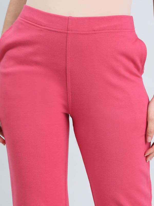 Image of GO COLORS Ponte Smart Kurti Pants Full Length for Women | Breathable, Mid Rise
