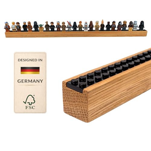 FigurenGalerie | Wandregal für LEGO Minifiguren aus massiver Eiche (60 8 cm) fein geschliffen & geölt | stilvolles Display - Lego Regal für Mini Figuren