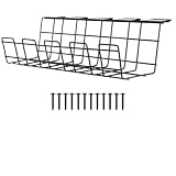 Organizador de Cabos e Fios de Metal Para Organização de Escritório Mesa Por Parafuso Em Grade Suporte Ideal Para Home Office Setup Esconder Passa Fios Calha Supra Supply (Preto)
