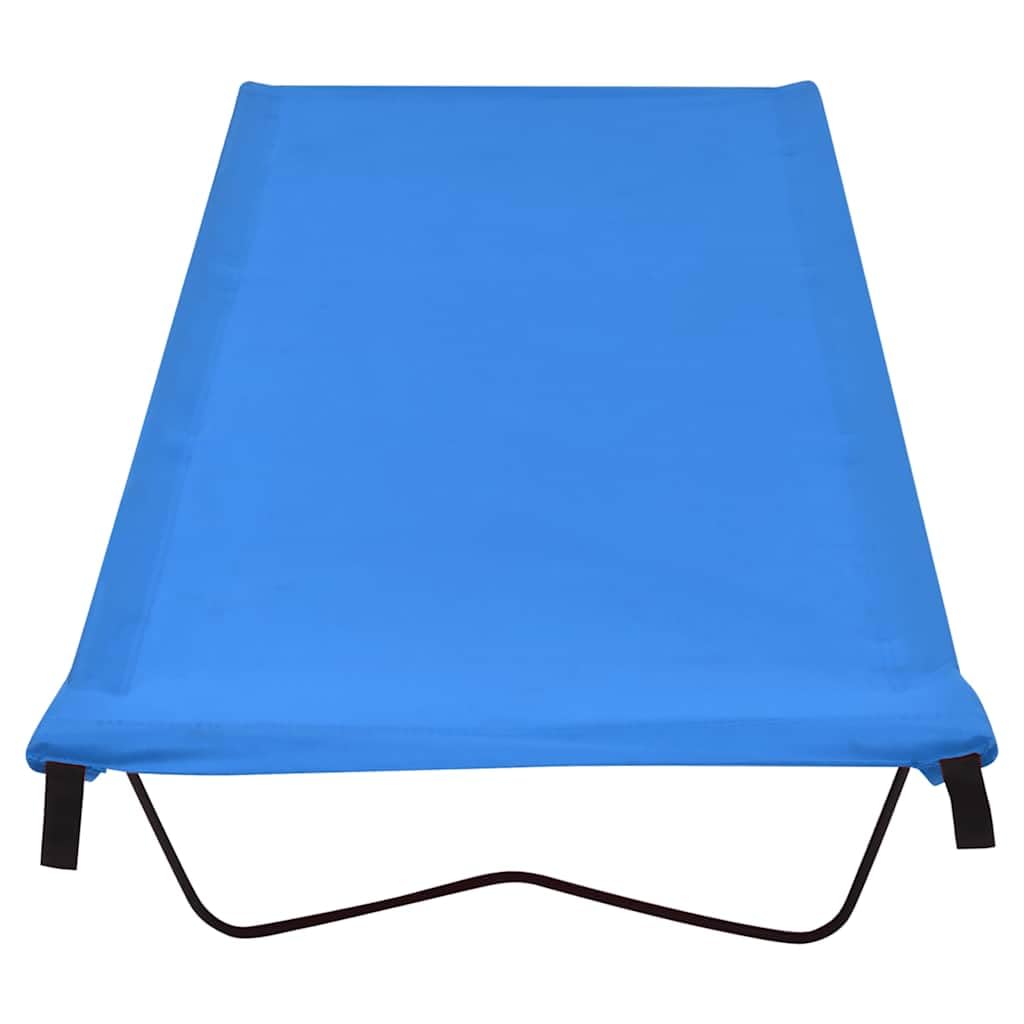 Tomostar Lit de Camp, Lit d’appoint pour Camping Voyage Plage 180x60x19 cm Tissu Oxford et Acier Bleu
