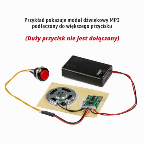 Talking Products, Moduł z układem dźwiękowym MP3, pamięć 4 MB, z pojemnikiem na baterie AAA. Stwórz swój własny spersonalizowany model muzyczny lub prezent… (Naciśnij przycisk)