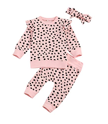 Image of Newborn Infant Baby Girl Clothes Set Sweatshirts Tops Pants Toddler Girl Outfits Gifts 3 6 9 12 18 24 Months (Y-Pink, 0-6 Months)