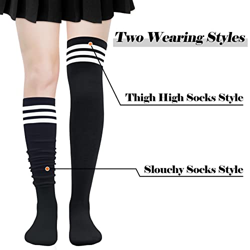 Olreco Thigh High Socks for Women Striped Over the Knee High Socks for Women Halloween Stockings Long Tube Sock Thigh Highs3