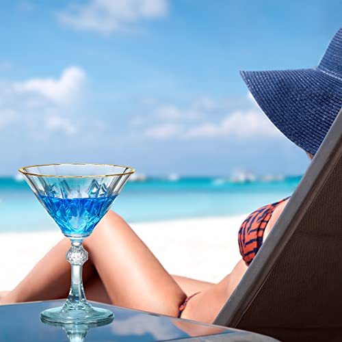 Roxburgh Gold Rim Martini Glasses, Lead-Free Crystal Coupe Glass Set Of 2, Vintage Classic Design Coupe Cocktail Glass, Crystal Champagne Glasses, Martini Glass Set For Bar, Fancy Birthday Gifts #TOP3